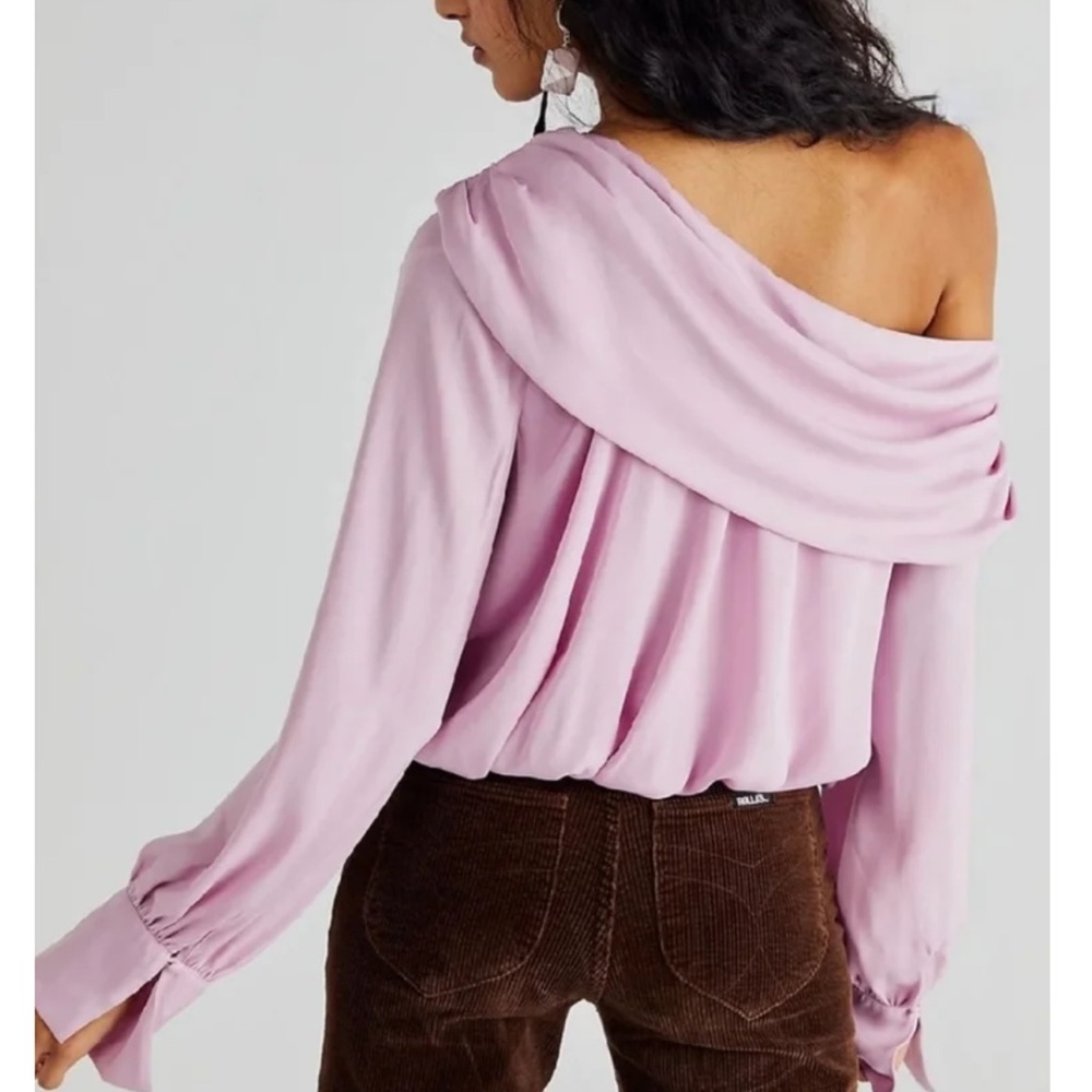 Free People Lilac Jenna Off the Shoulder Top Sz XL